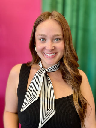 White With Black Striped Twilly