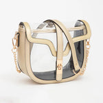 Claire Gold & Clear Saddle Bag Purse