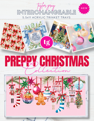 Preppy Christmas Trinket Tray Inserts
