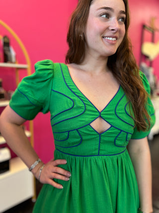 Kelly Green Cutout Dress