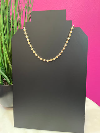 Tiny Pearl & Gold Necklace
