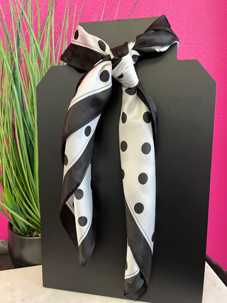 White & Black Polka Dot Wild Rag