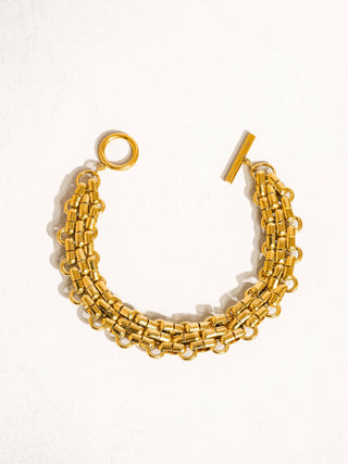 Donni 18K Gold Bold Weave Bracelet - Water Resistant