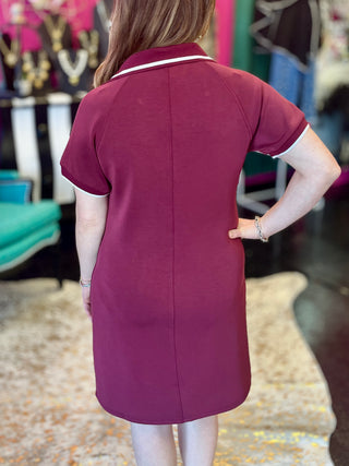 Whitney Maroon Essential Dress