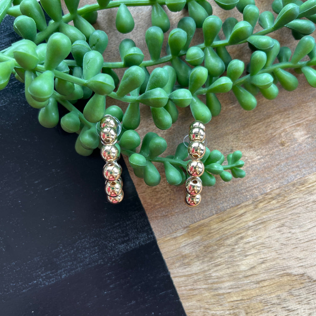 Mixed Metal Gold Ball Hoop Earring