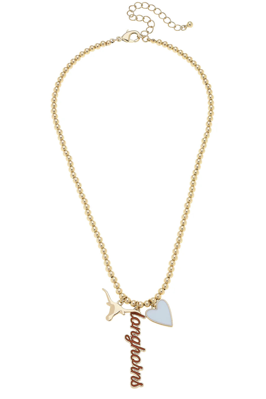 Texas Longhorns Ball Bead 3 Charm Necklace