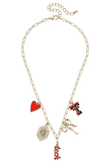 Texas Tech Gold Chain Charm Necklace