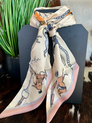 Horse Equesterian Print Wide Twilly