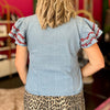 Karly Denim & Maroon Top