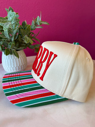 Merry Striped Baseball Hat