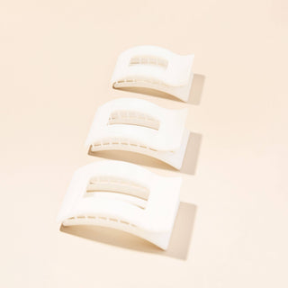 Coconut White Lg Flat Rectangle Teleties Clip