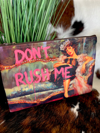 Don't Rush Me Bling Large Pouch