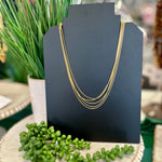 Gold 5 Strand Layering Necklace - Water Resistant