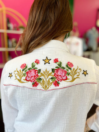 Palmona White Embroidery Top