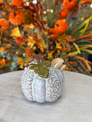 Ivory Pumpkin Toothpick Holder