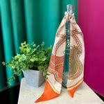 Orange & Tan Print Twilly