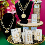 LNL Matte Gold & Crystal Earring