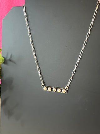 Silver 5Dot Bar Necklace