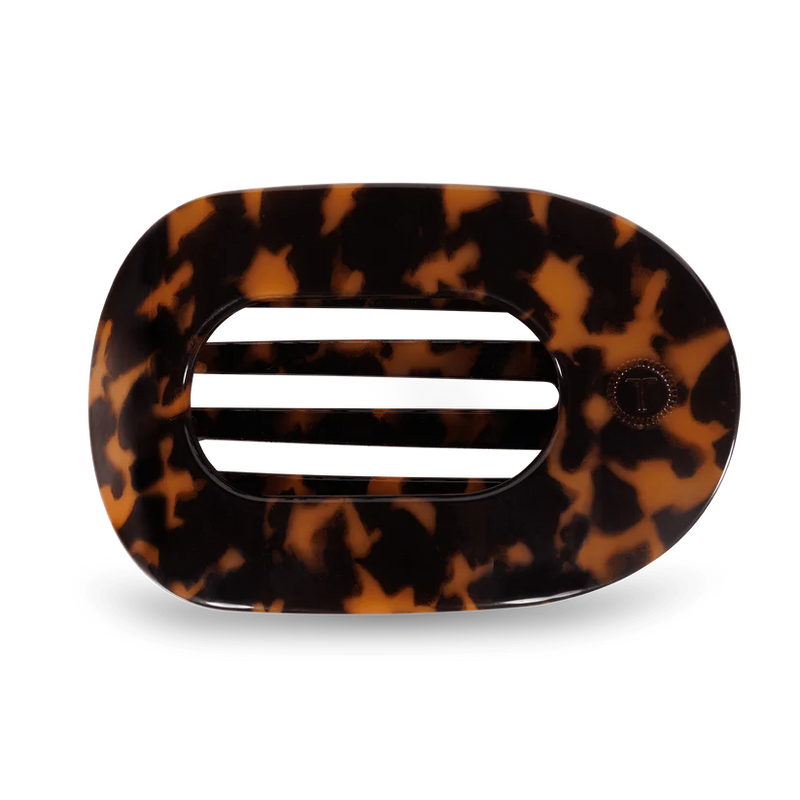 Tortoise Large Flat Round Teleties Clip