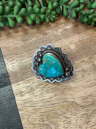 Authentic Turquoise Heart Ring