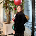 Sparkle Me Black Velvet Blazer