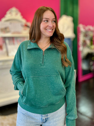 Ellie Green Quarter Zip Pullover Top