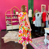 Bright & Fun Floral Midi Dress