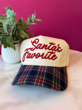 Santa's Favorite Plaid Baseball Hat