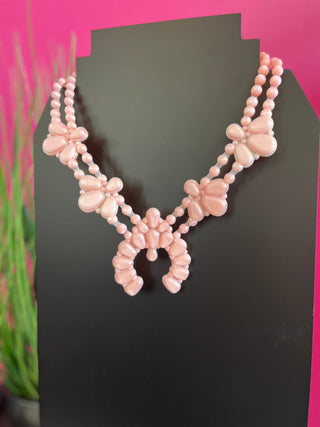 Pale Pink Stardust Night Bloom Necklace