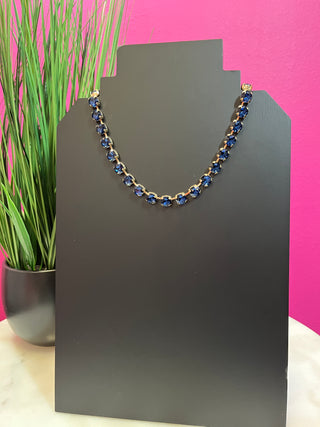 Navy Full Crystal Necklace