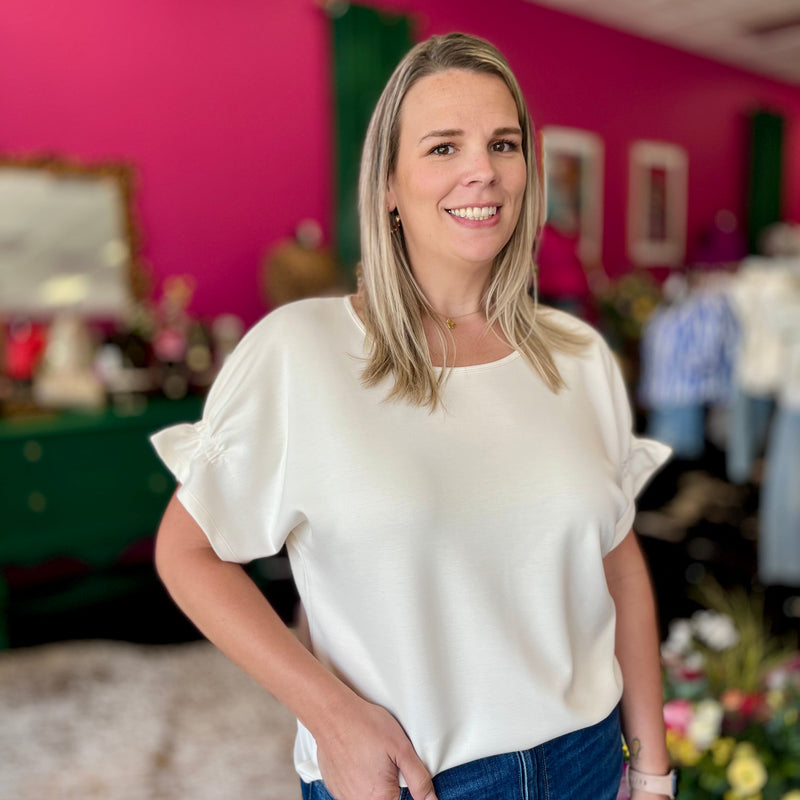 Ivory Essentials Round Neck Top