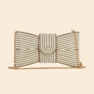 Pearl Bow Clutch Purse