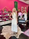 Ivory Lace Mock Neck Dress