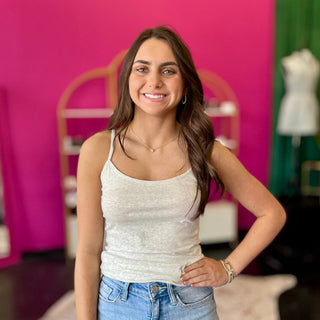 Oatmeal Spaghetti Strap Cami Tank