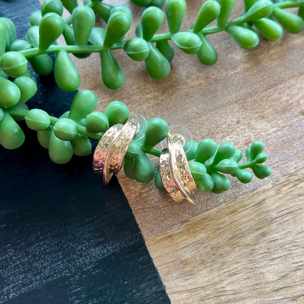 Gold Seam Sm Hoop Earrings