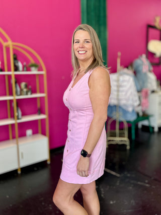 Strawberry Pink Denim Dress