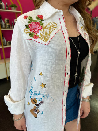 Palmona White Embroidery Top