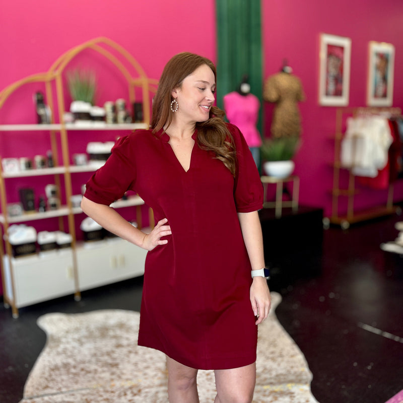 Maroon Essentials Shortsleeve Dress