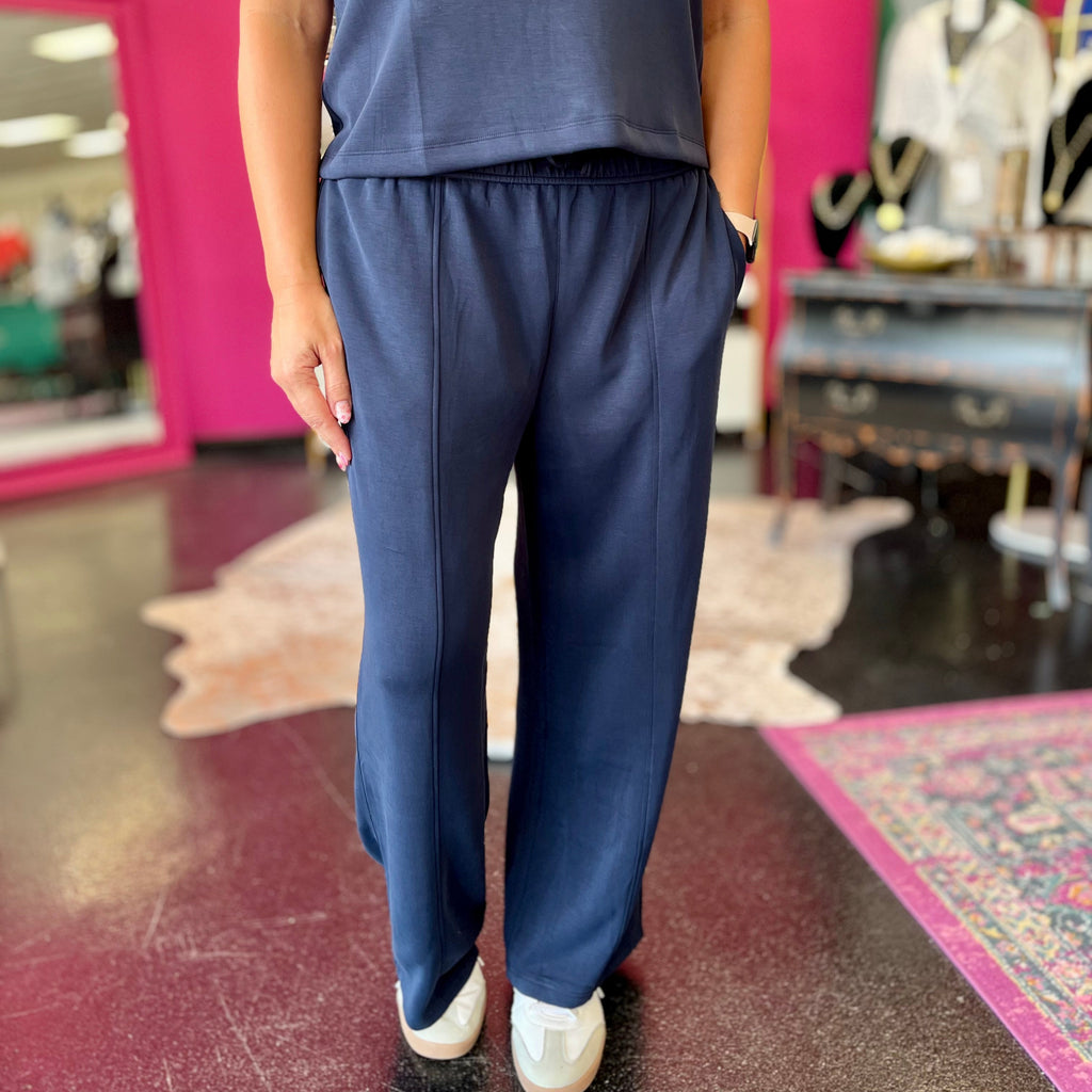 Navy Essentials Wide Leg Pant