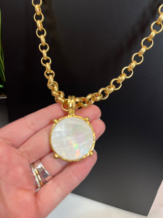 Juliet Ivory Gold Chain Link Necklace