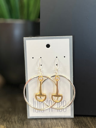 LNL Silver & Gold Horse Bit Circle Earring