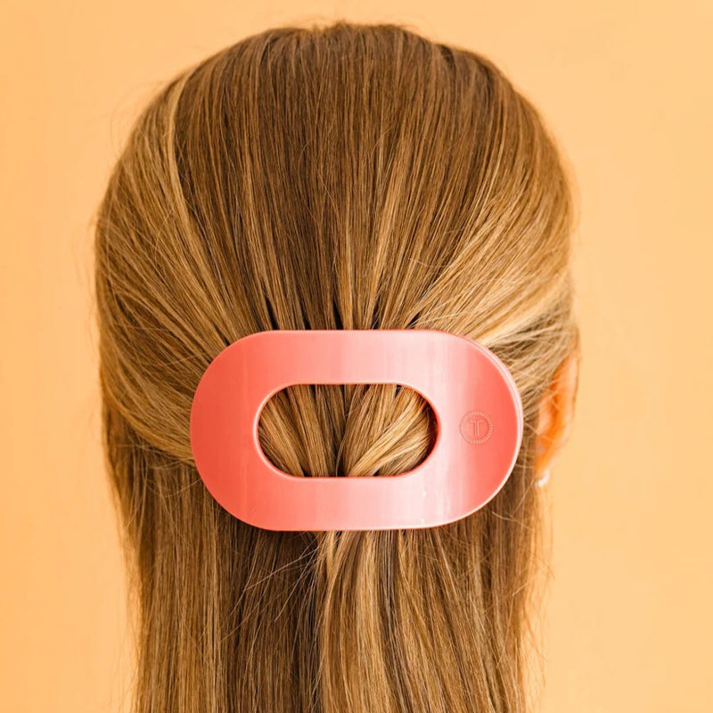 Calming Coral Large Flat Round Teleties Clip