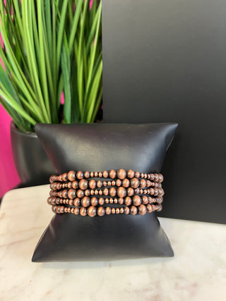 Bronze Bead 5 Strand Bracelet Set