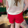 Vine Red High Rise Shorts