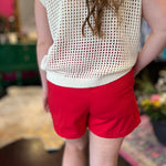 Vine Red High Rise Shorts