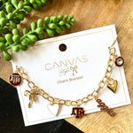 Texas A&M Gold Charm Bracelet