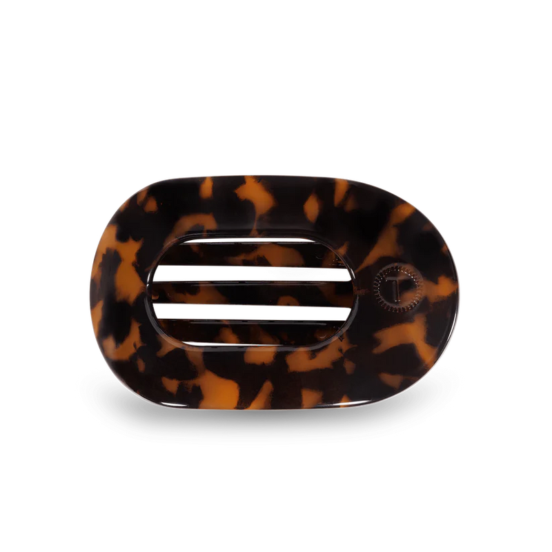Tortoise Medium Flat Round Teleties Clip