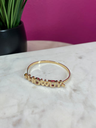 Gold Howdy Bangle Bracelet