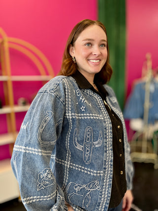 Denim Western Embroidery Jacket