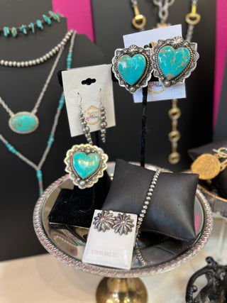 Authentic Turquoise Heart Earrings